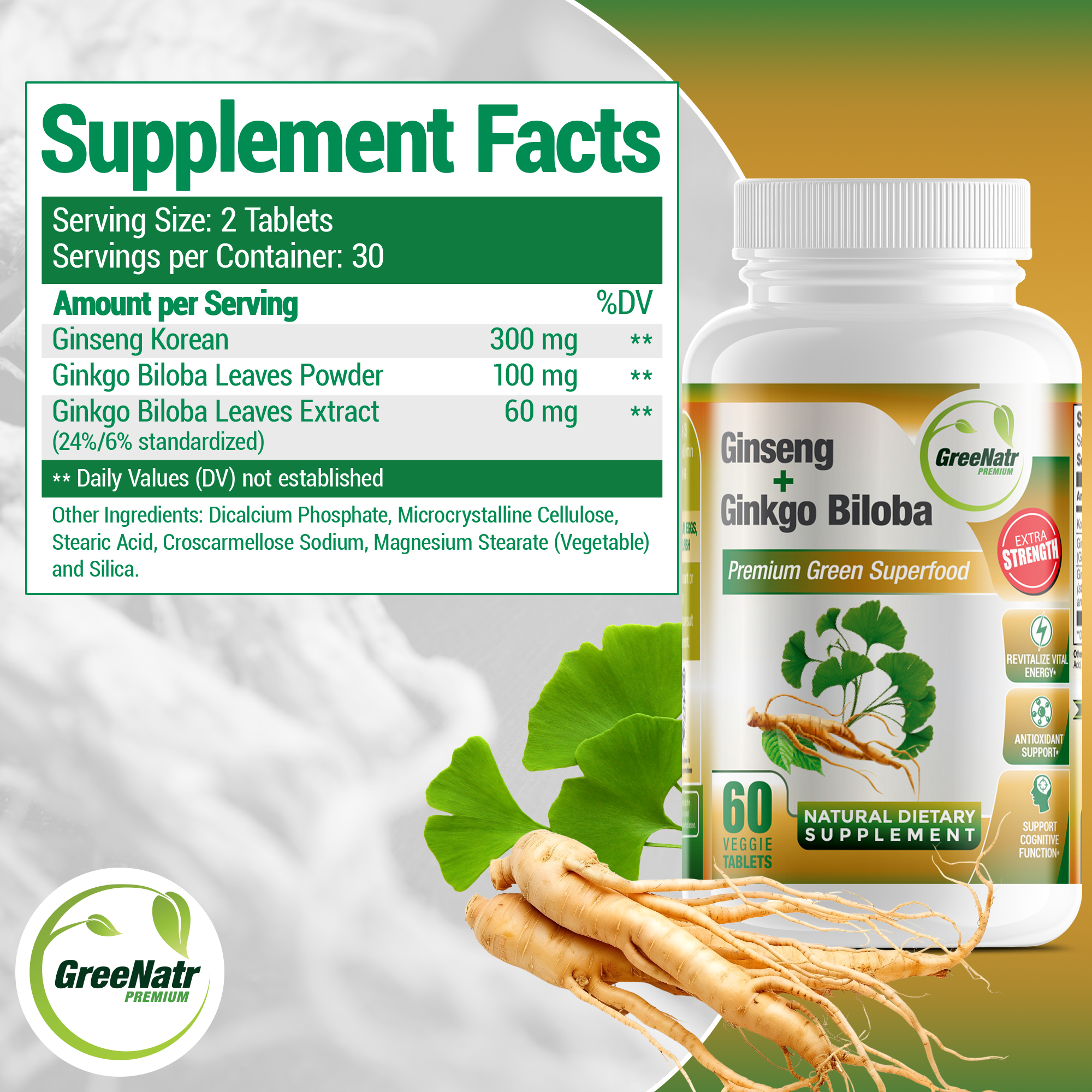 Ginseng and Ginkgo Biloba Cognitive Support