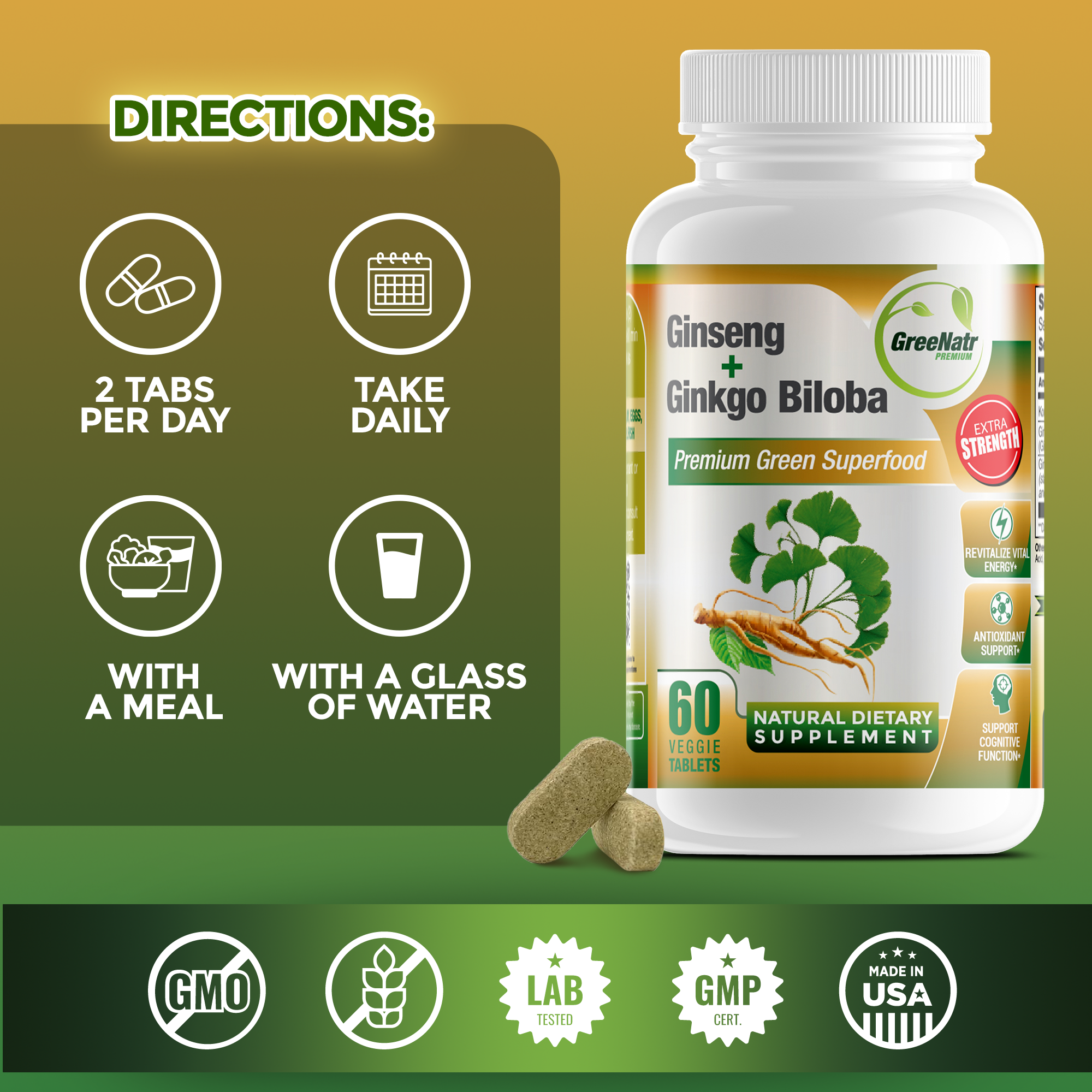 Ginseng and Ginkgo Biloba Cognitive Support