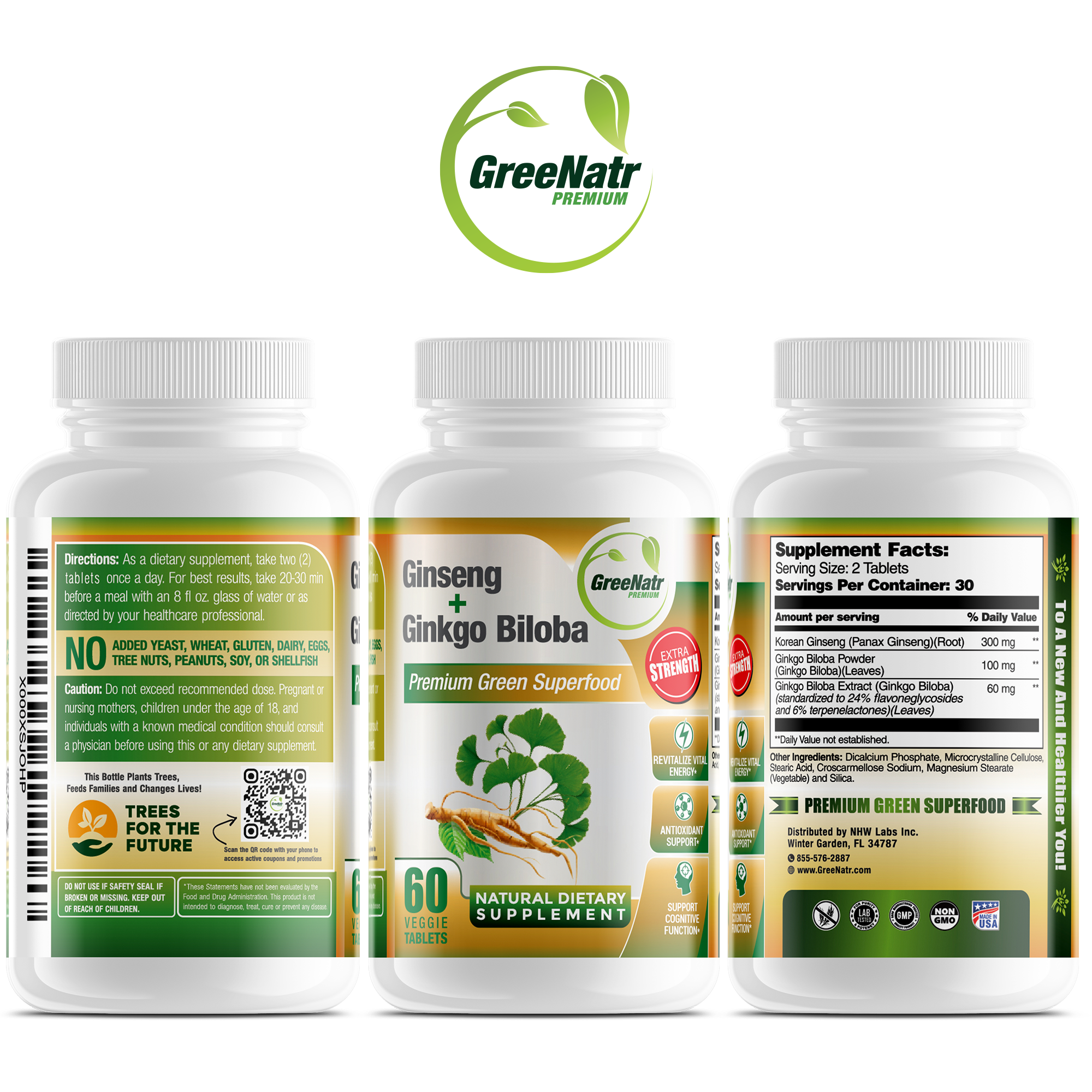 Ginseng and Ginkgo Biloba Cognitive Support