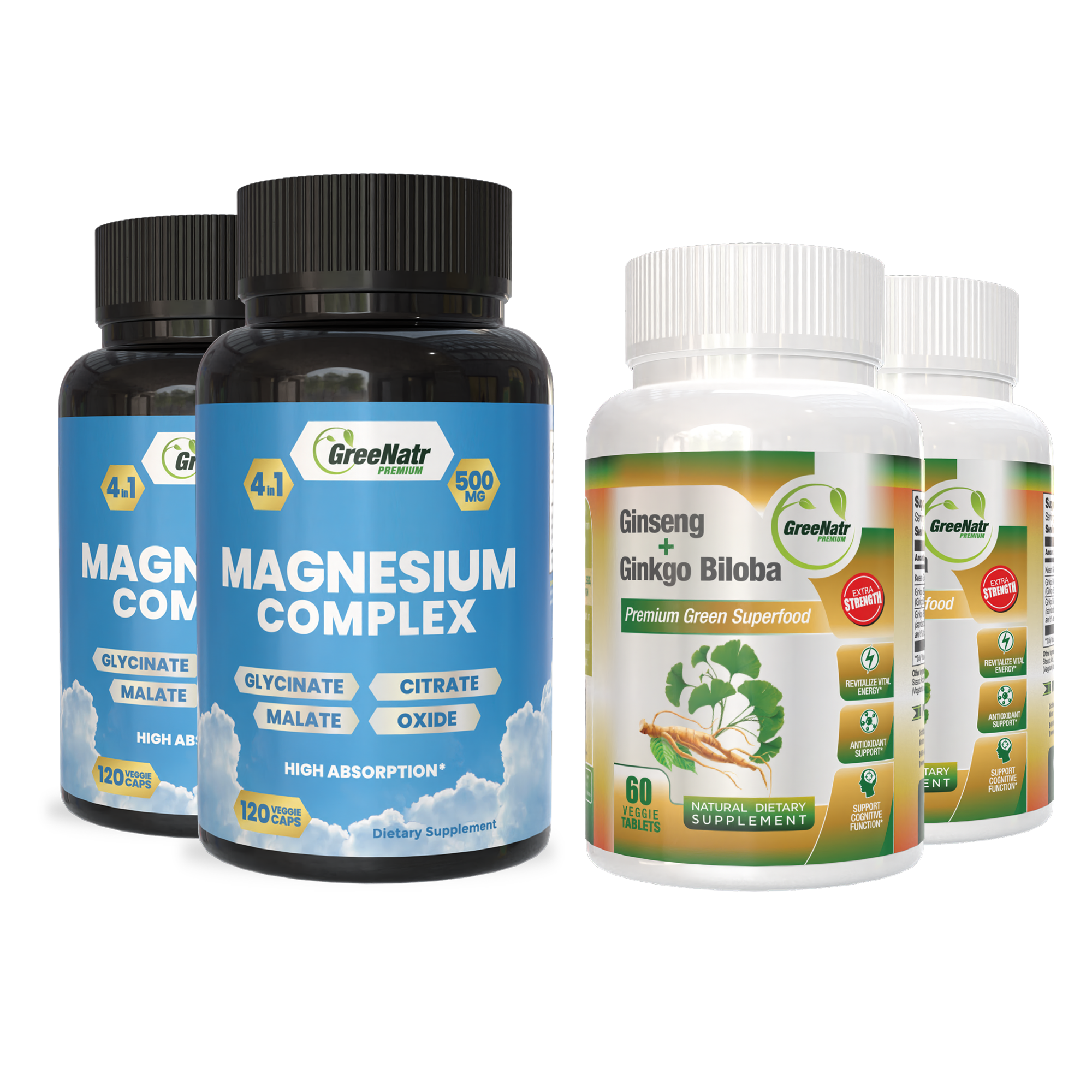 SLEEP & RELAX BUNDLE: Ginseng & Ginkgo Biloba + Magnesium Complex