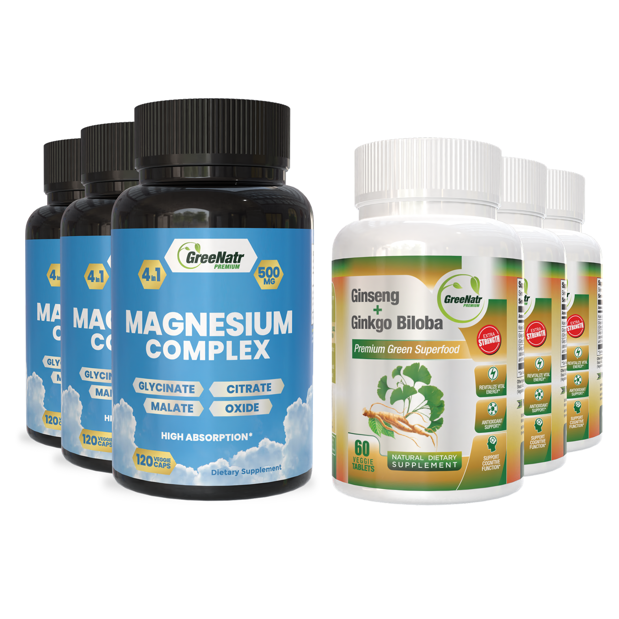 SLEEP & RELAX BUNDLE: Ginseng & Ginkgo Biloba + Magnesium Complex