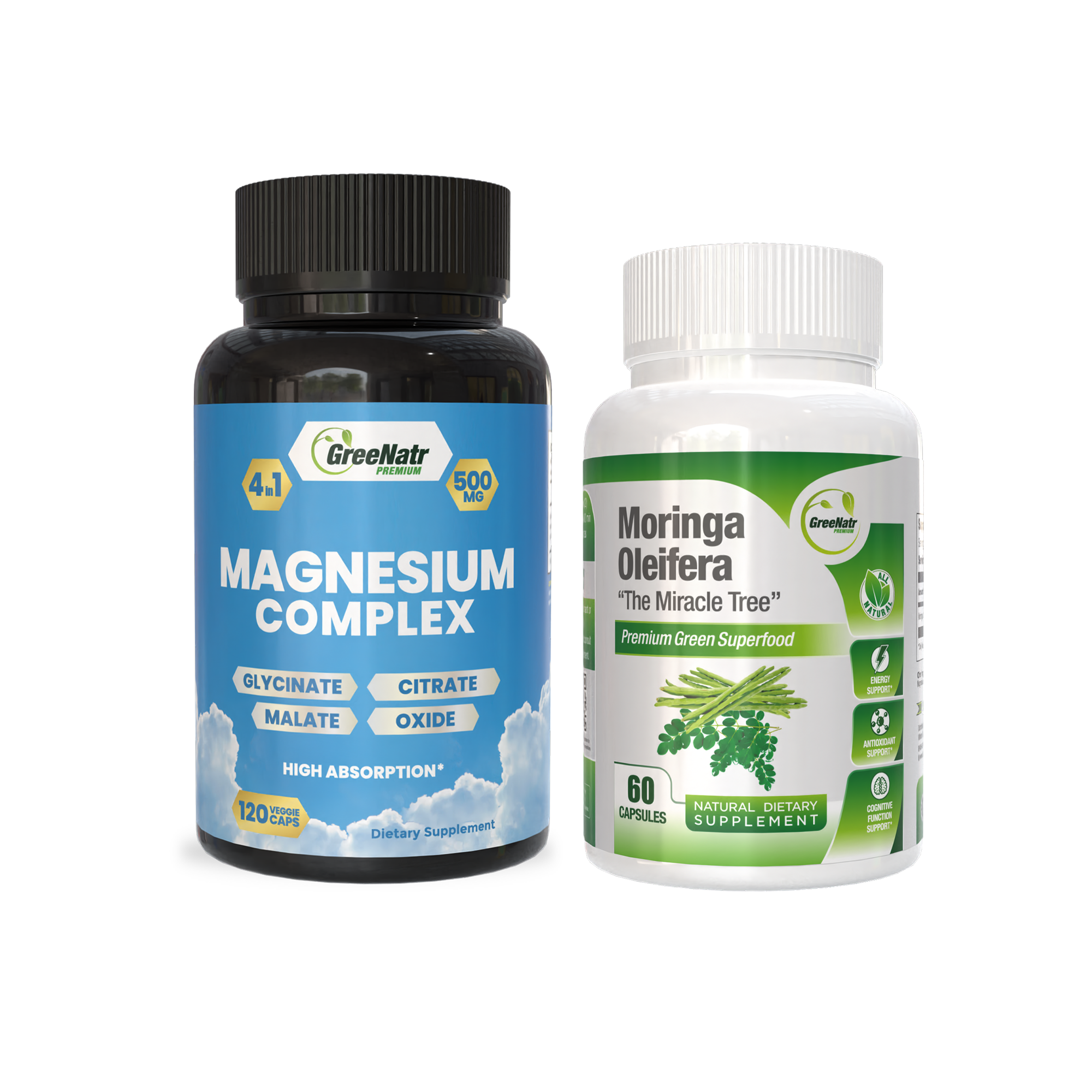 NUTRIENT RICH BUNDLE: Magnesium Supplement Plus Moringa Oleifera