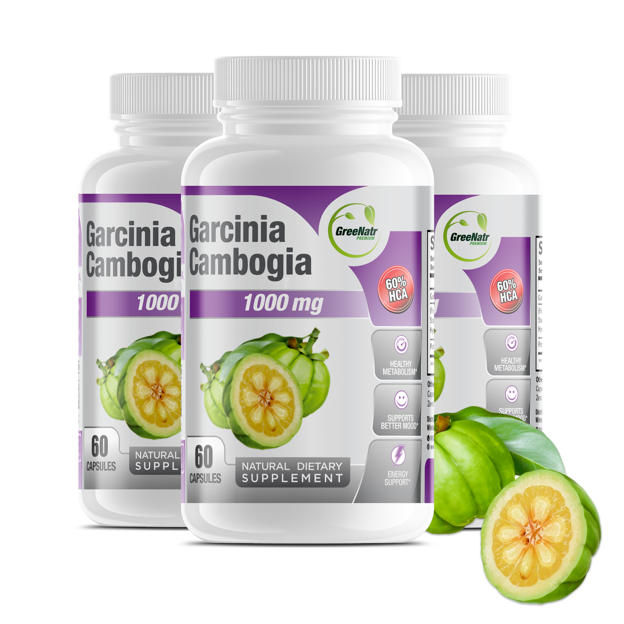 Pure Garcinia Cambogia Extract 1000mg 60% HCA