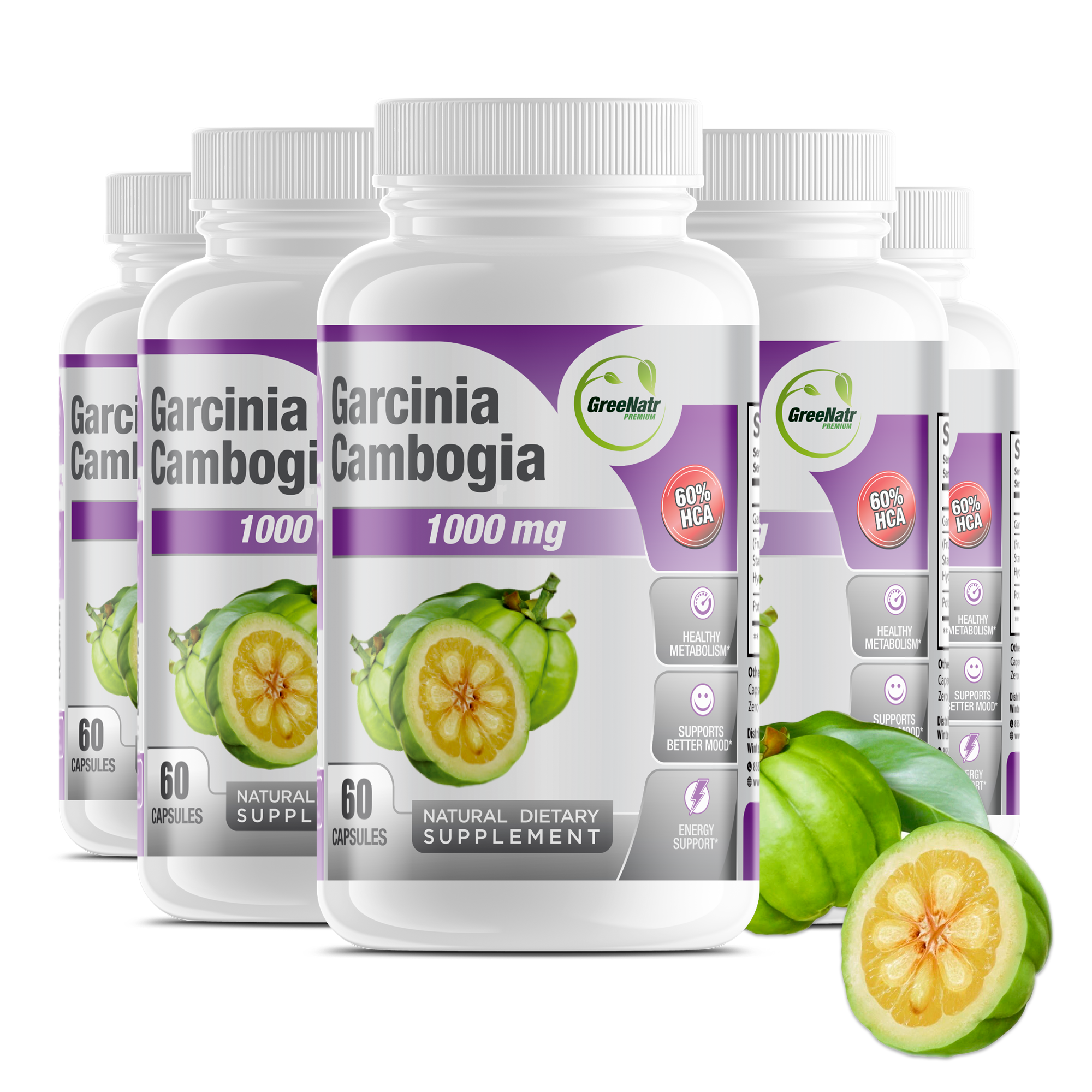 Pure Garcinia Cambogia Extract 1000mg 60% HCA